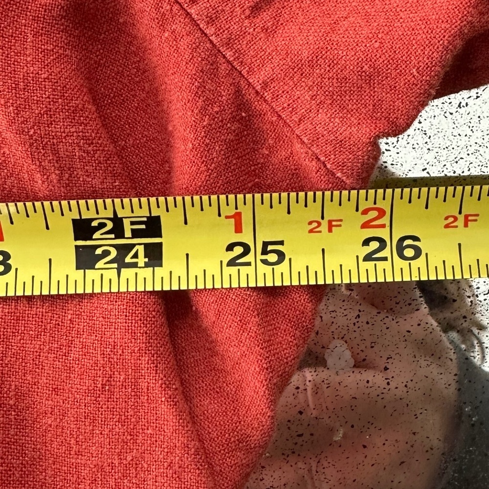 OLD NAVY - Burnt Red Linen Blend Short Sleeved Shirt Dress / Tunic - Picture 11 of 12